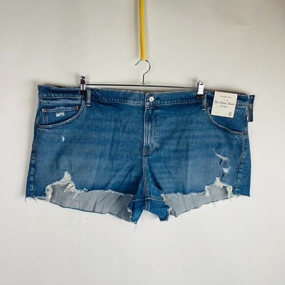 New Abercrombie & Fitch Womans Sz 37 24 Plus Shorts Mid Rise Distressed Mom NWT - Picture 3 of 10